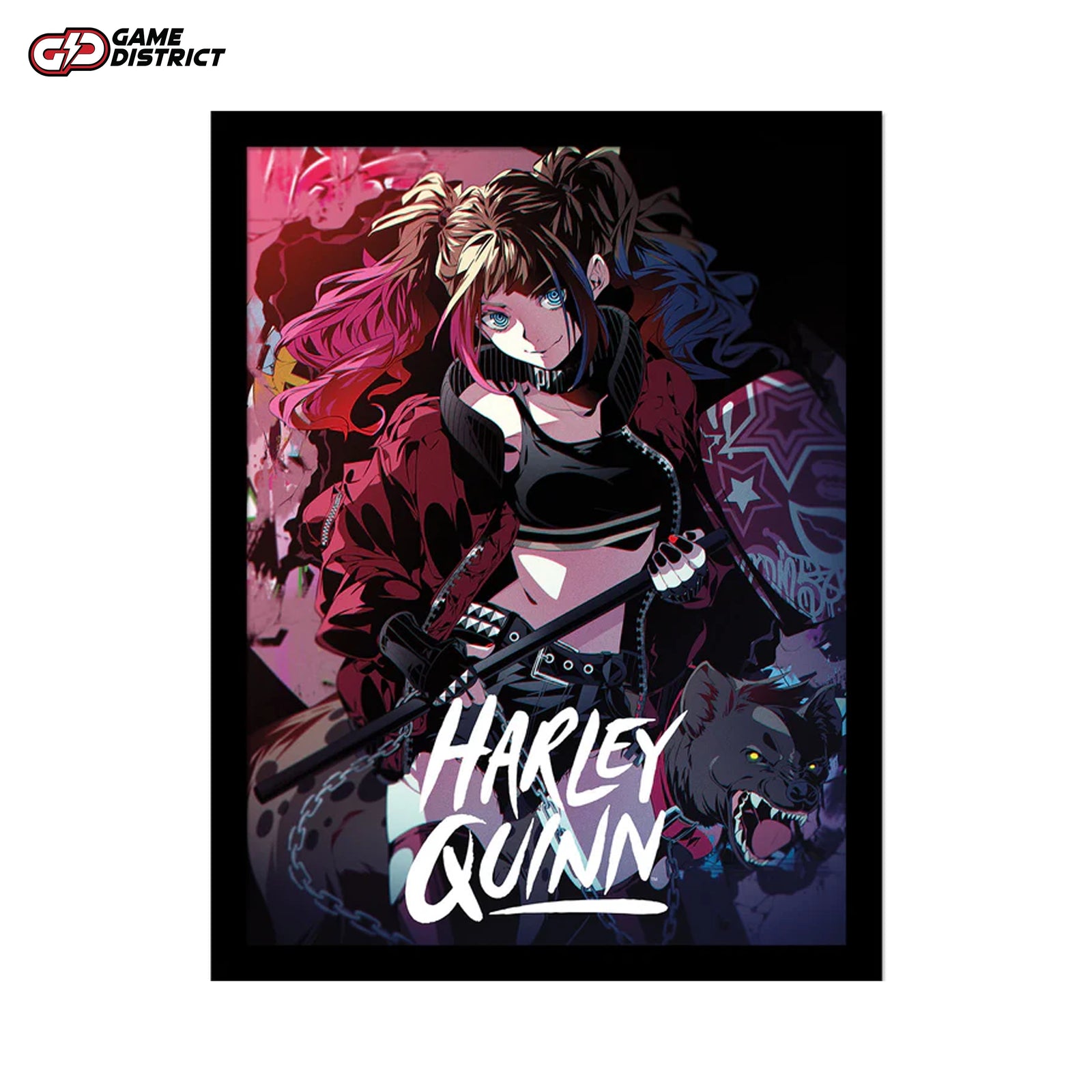 Batman (Harley Quinn) Framed Collector Print – A high-quality, professionally framed artwork featuring Harley Quinn and Batman, ideal for collectors and DC Comics fans.