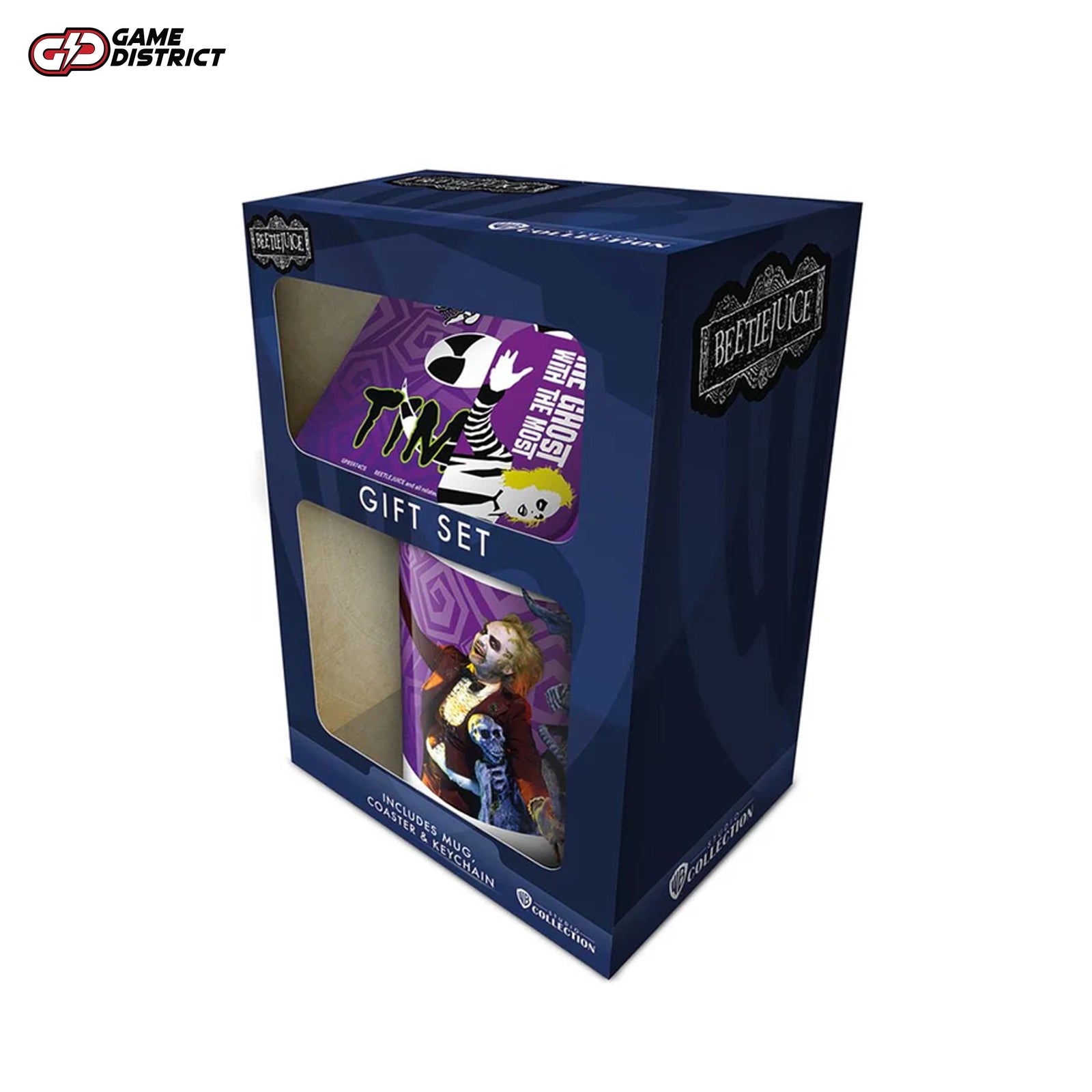 Beetlejuice (The Ghost With The Most) Mug Coaster Keychain Gift Set