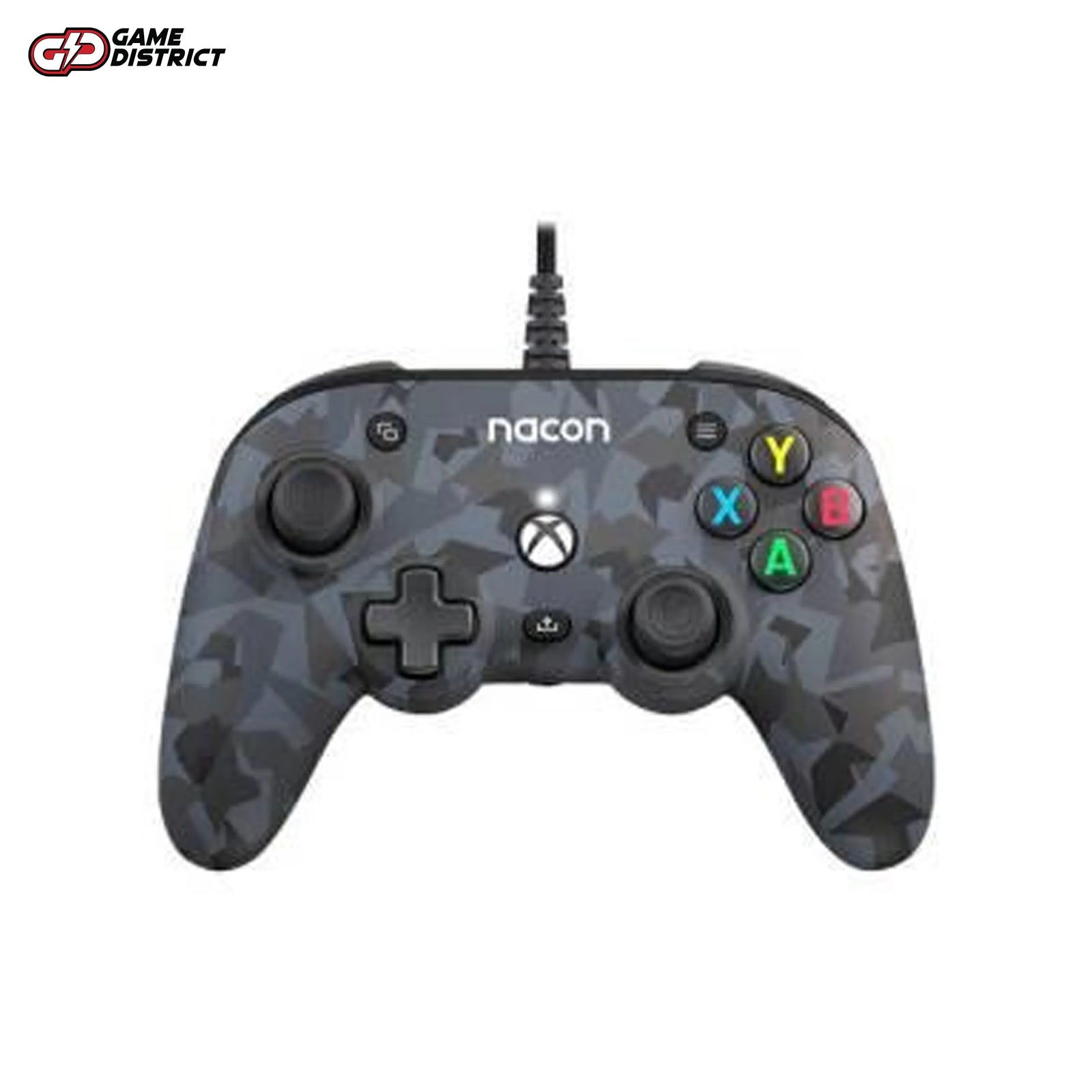 Camo Blue Compact Controller - Designed for Xbox, it is a versatile wired controller offering great ergonomics for all types of players, as well as a comprehensive range of settings usually found on professional peripherals. Standard or personalised controls via the Pro Compact app available on Microsoft store. Button and Joystick customised.