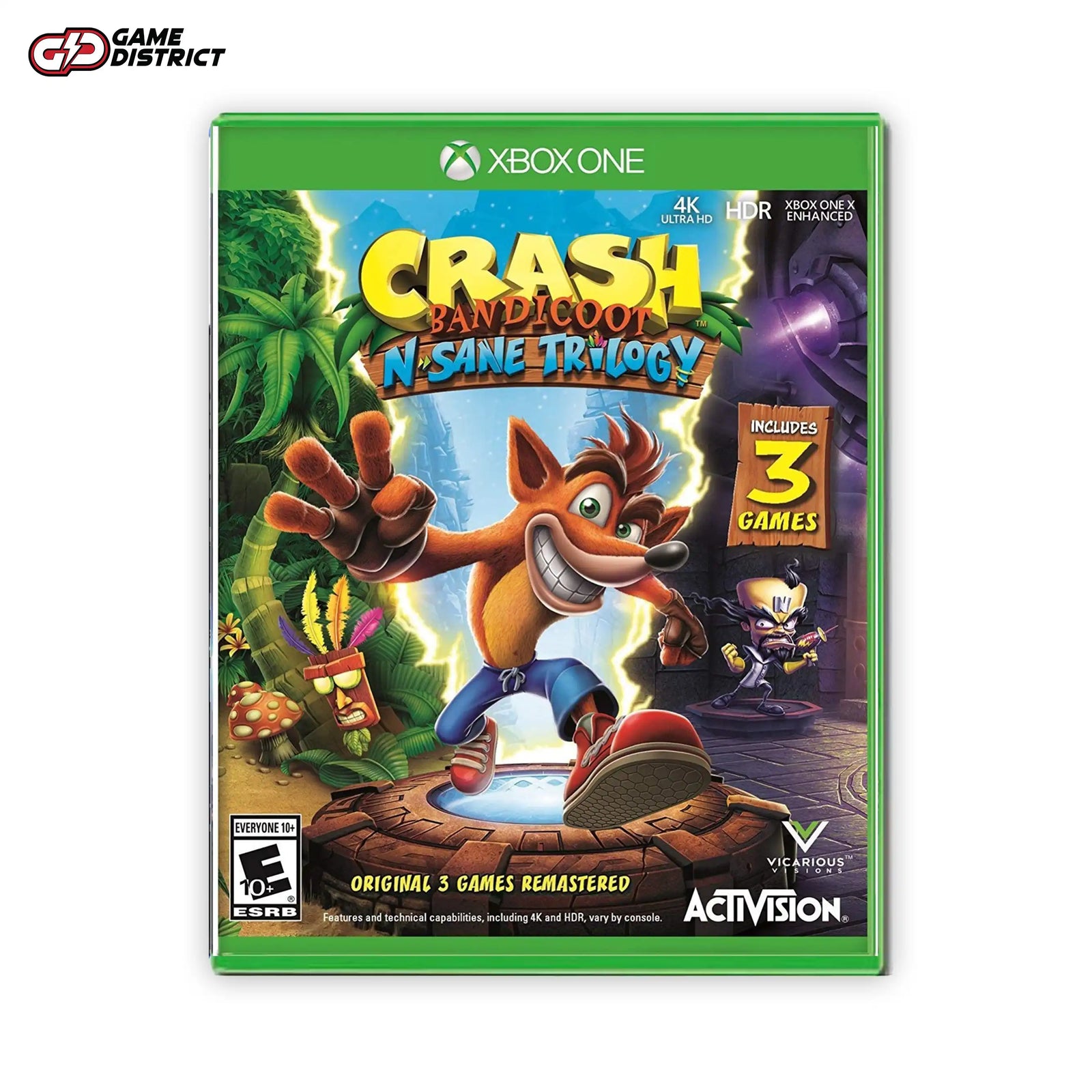 Crash Bandicoot N. Sane Trilogy Xbox Game Cover DVD Buy Online Mockup Used