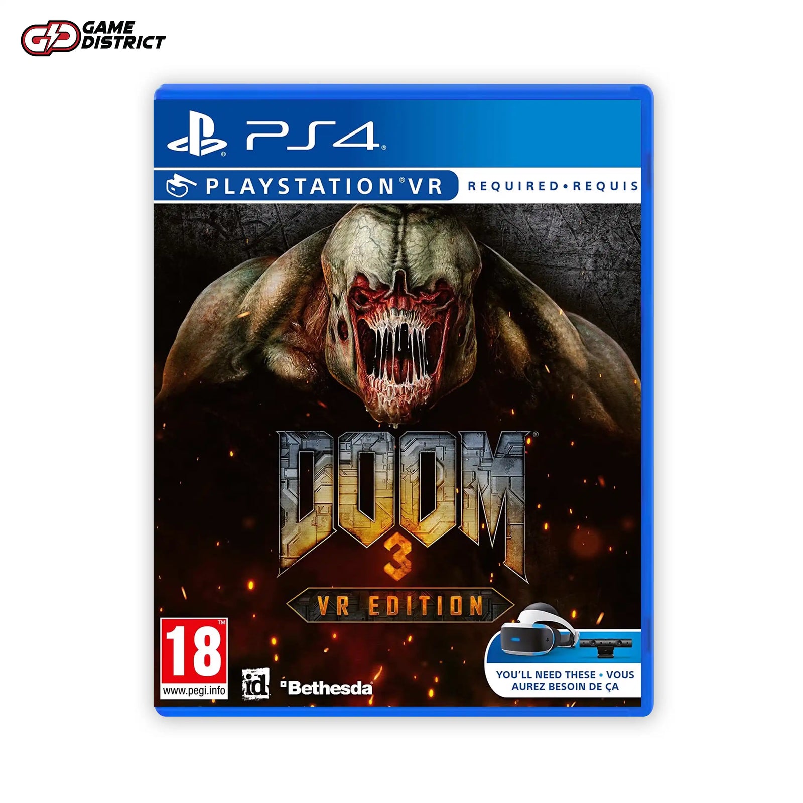 Doom 3 VR PS4 Game Cover DVD Buy Online Mockup Used
