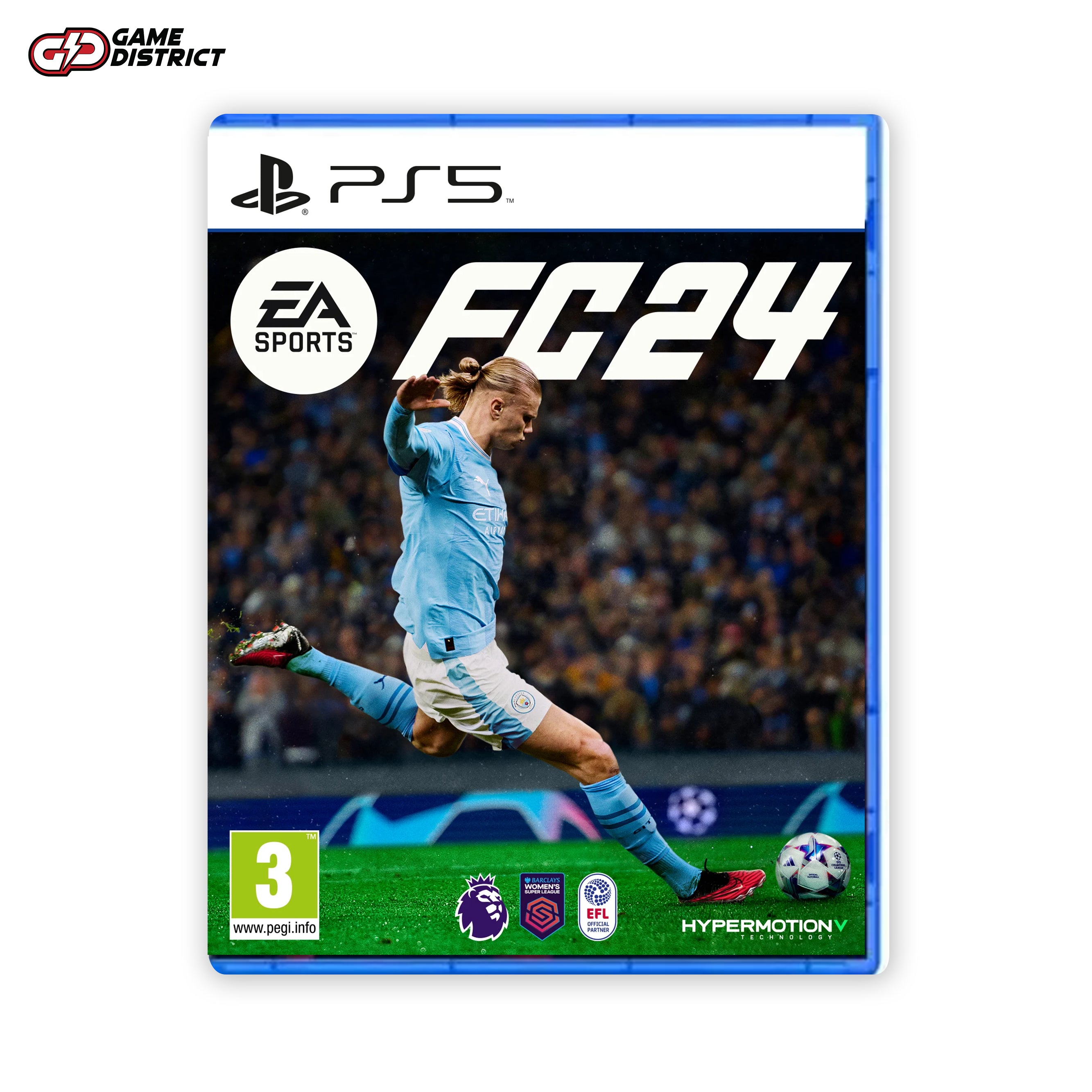EA Sports FC 24 PS5 DVD Cover featuring Haaland PG 3
