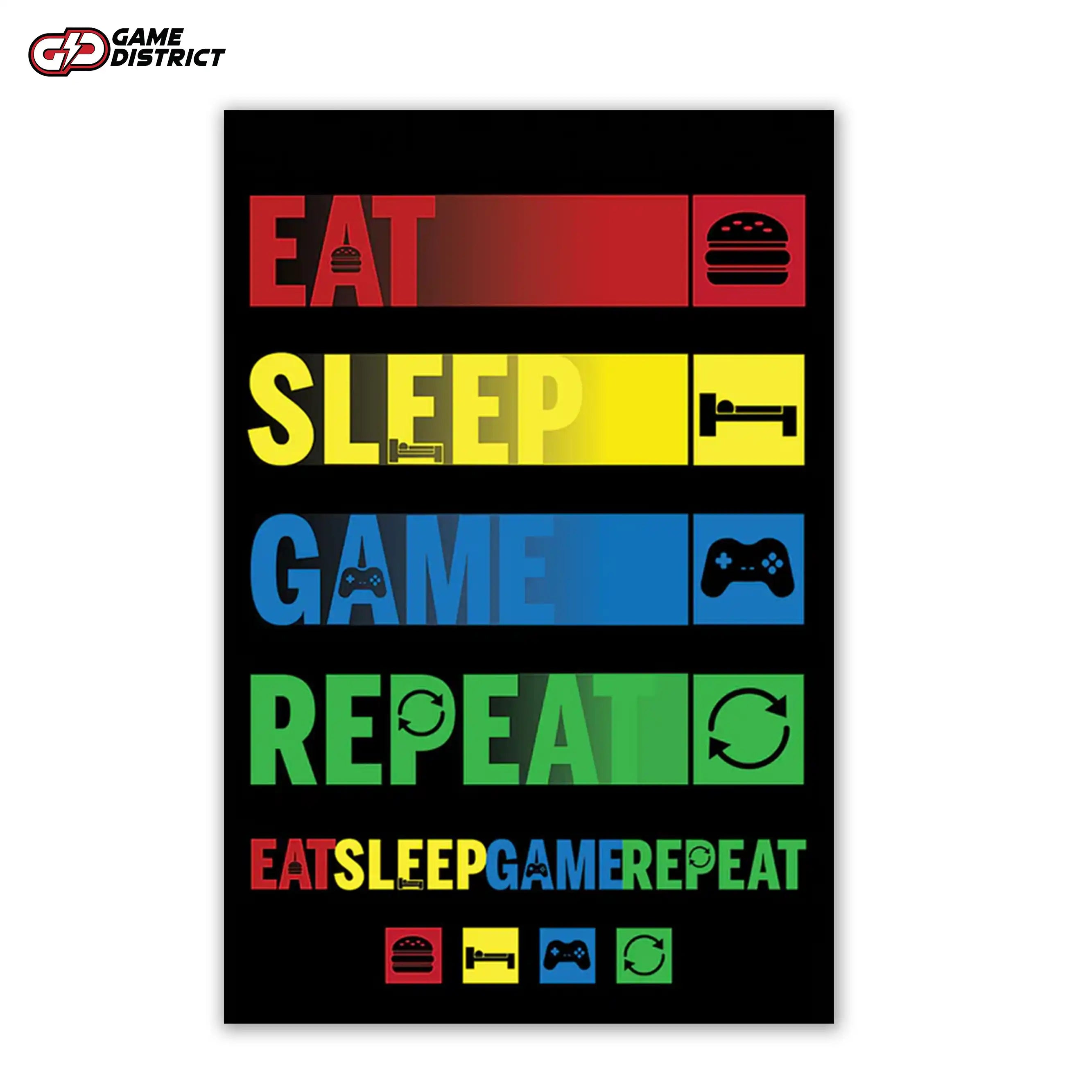 Eat Sleep Game Repeat Maxi Poster