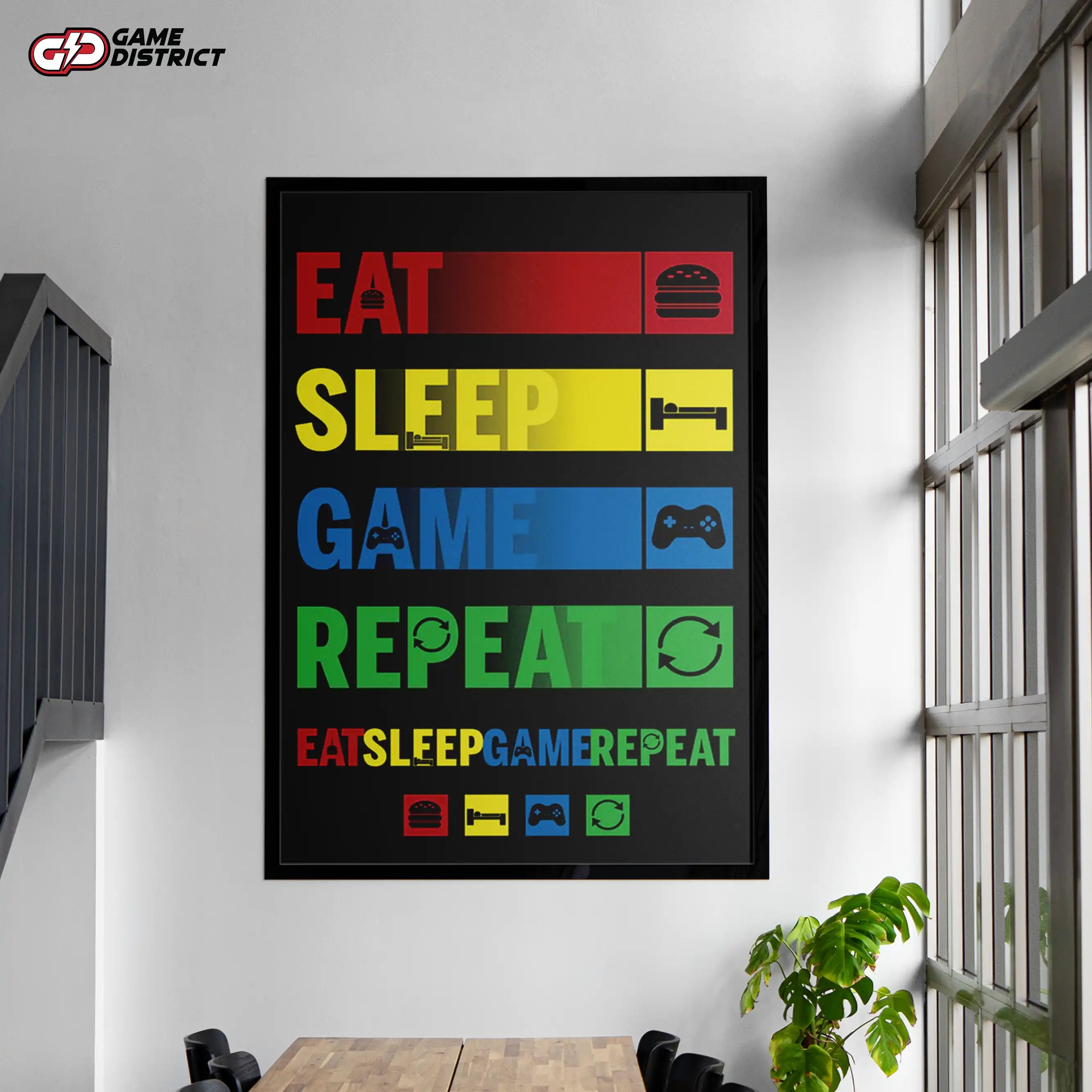 Eat Sleep Game Repeat Maxi Poster