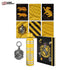 Image of the Harry Potter Hufflepuff House Deluxe Gift Collection, featuring a trunk, notebook, water bottle, keyring, and postcards.