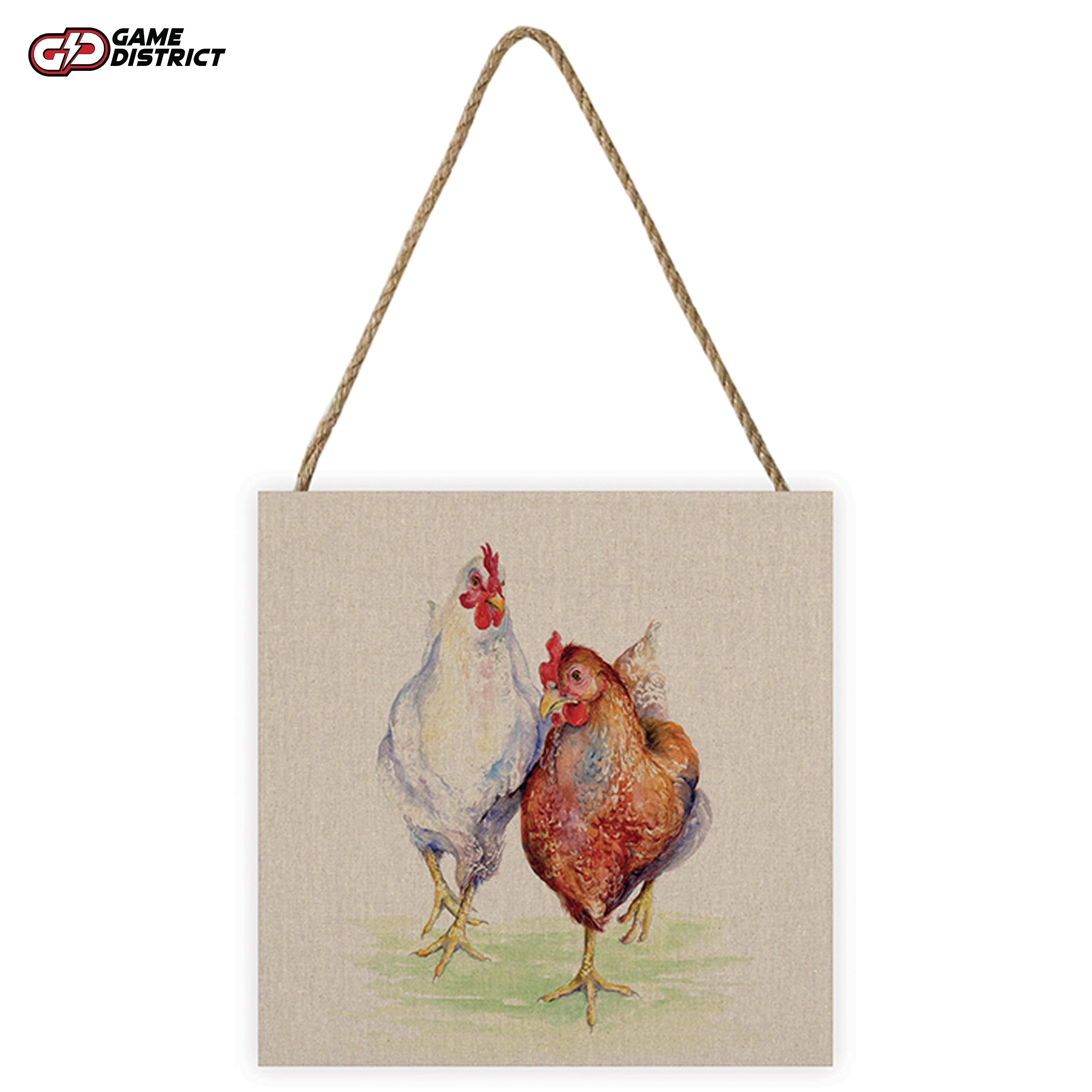"Jane Bannon (Ethel & Mabel) 20x20cm wooden block featuring a charming printed design with crisp white edges."
"Close-up of Jane Bannon (Ethel & Mabel) wooden panel showcasing natural woodgrain and hanging string for easy display."