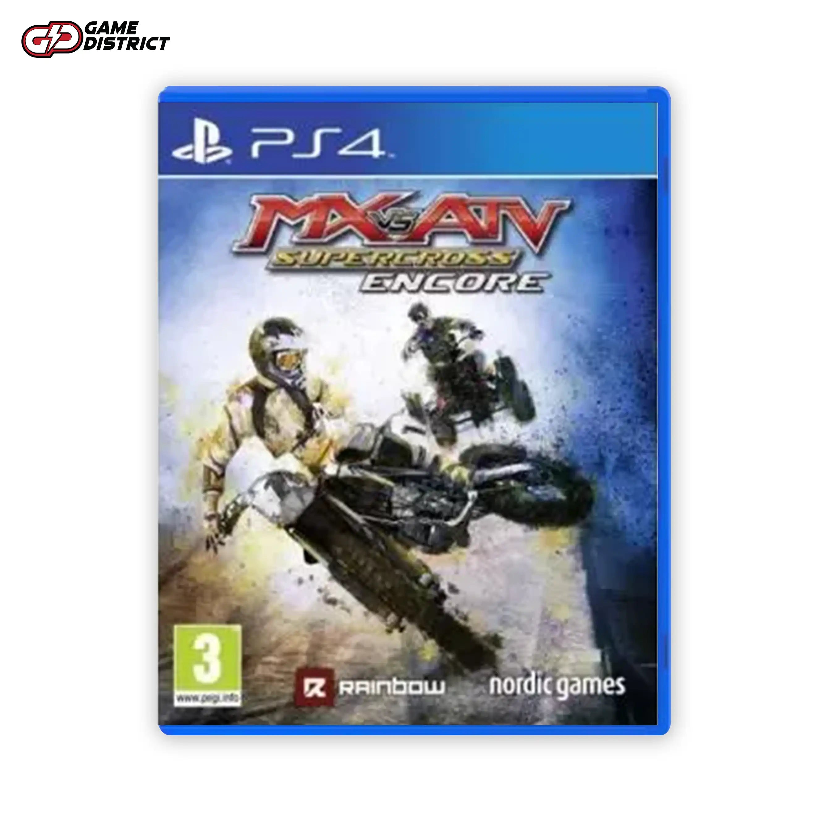MX vs. ATV Supercross Encore Edition PS4 Game Cover DVD Buy Online Mockup Used