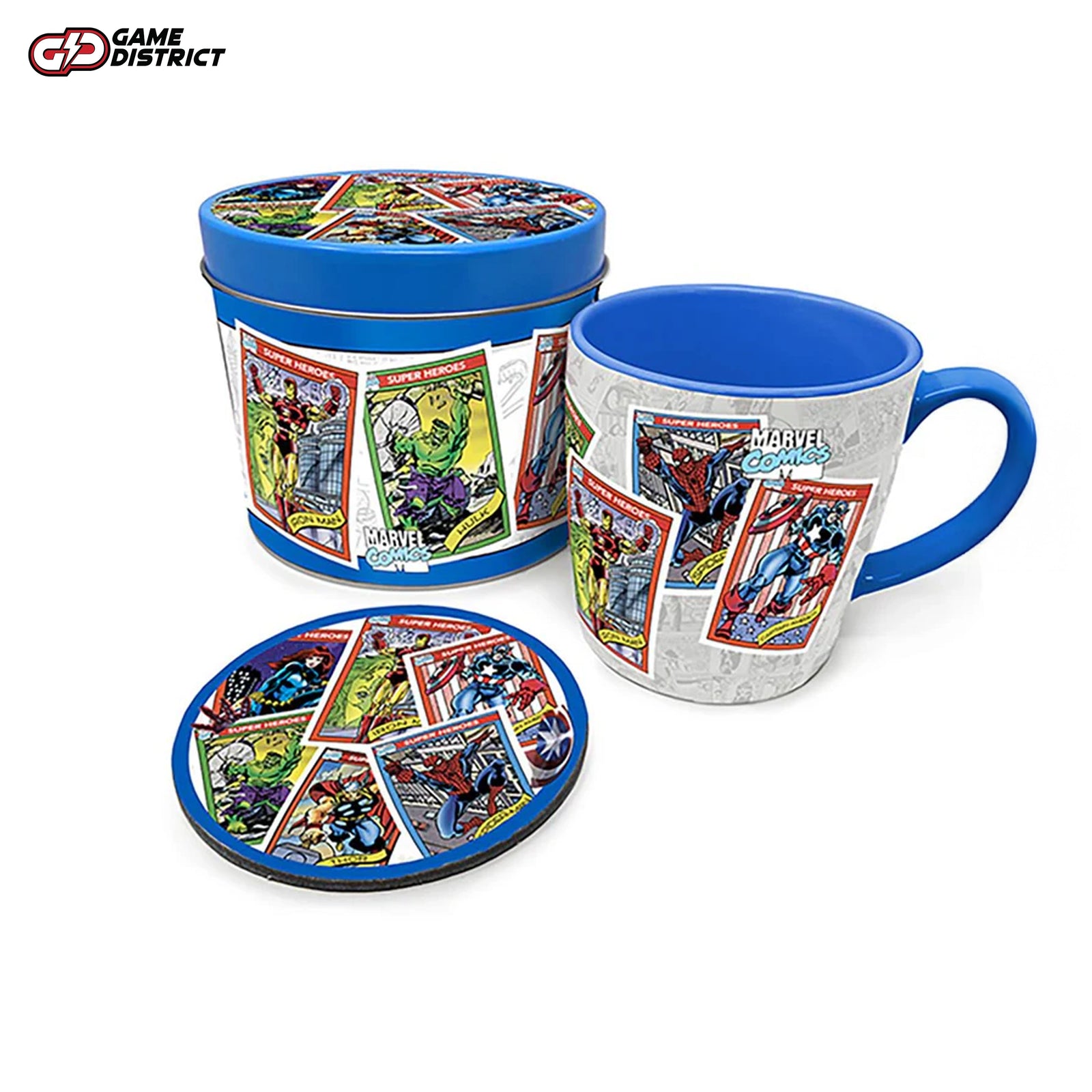 Marvel Retro (Collectors Cards) Mug & Coaster In Gift Tin
