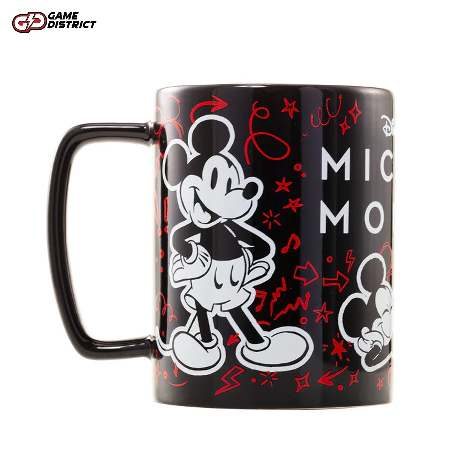 Mickey Mouse (Smile) 450ml fuzzy mug with removable cozy cover, featuring classic Mickey artwork, perfect for Disney fans.