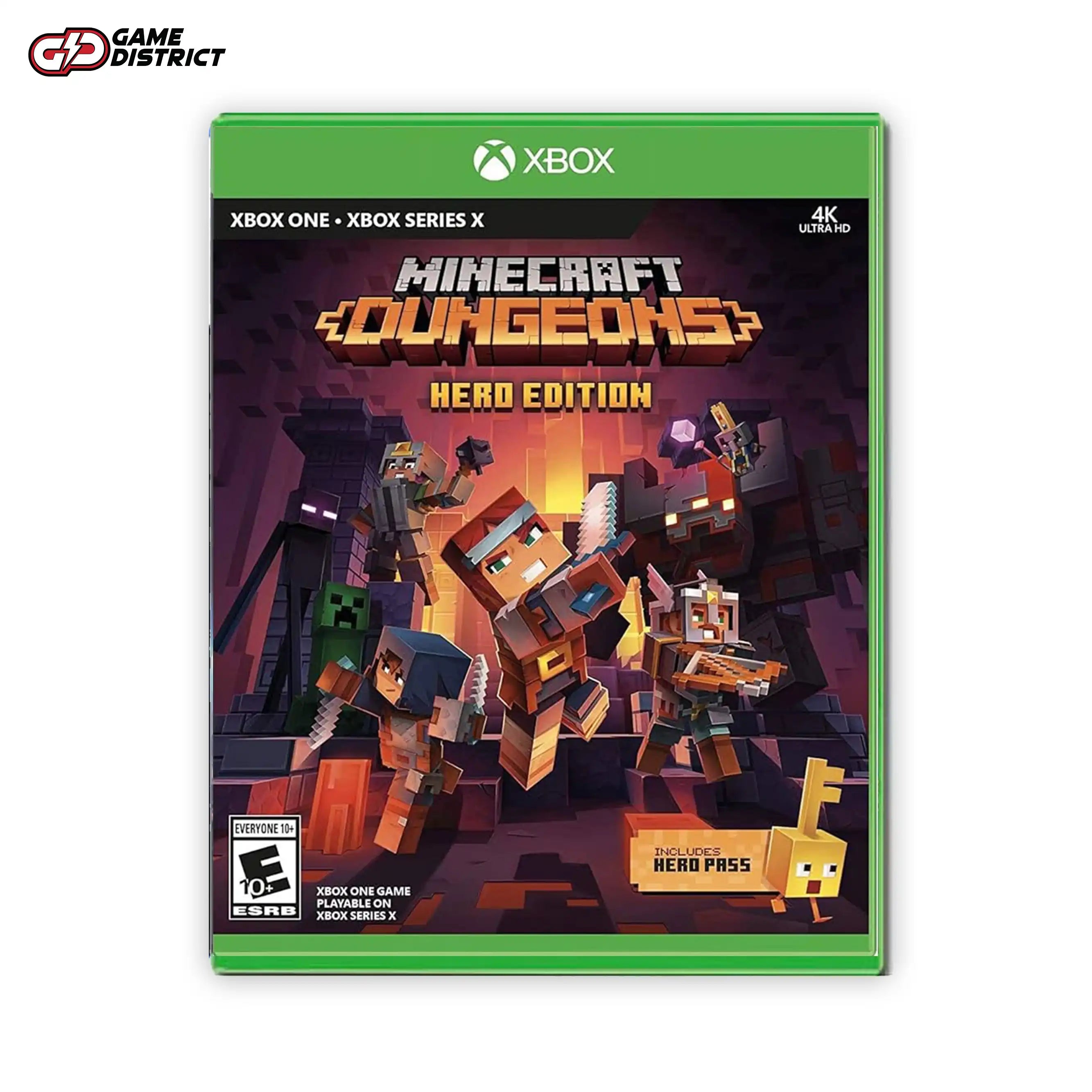 Minecraft Dungeons Hero Edition Xbox Game Cover DVD Buy Online Mockup Used