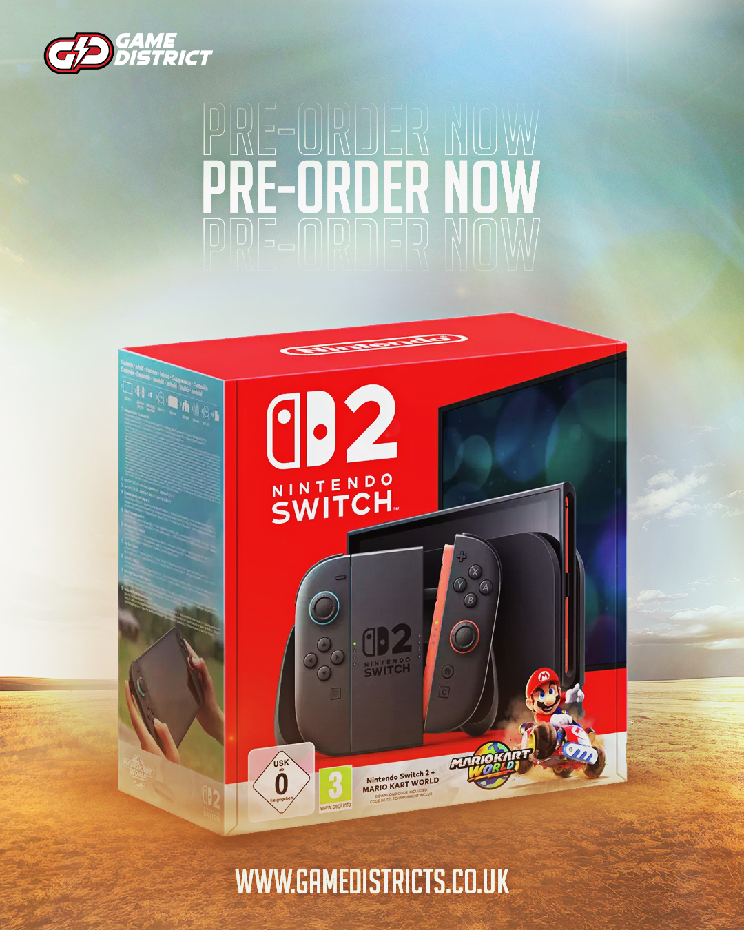 Nintendo Switch 2 – Mario Kart World Bundle (Pre-Order)