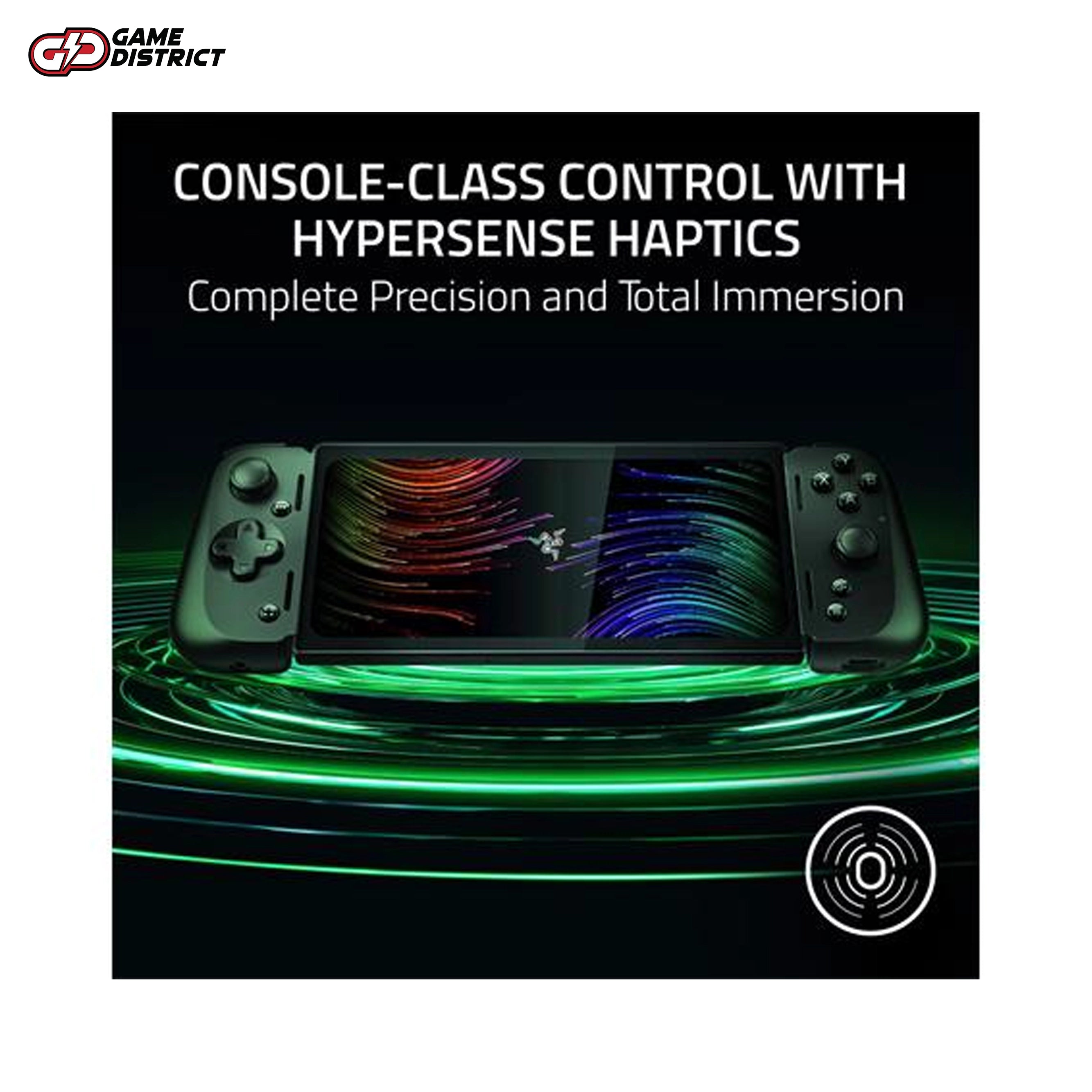 Razer Kishi V2 Pro Controller attached to the Razer Edge Tablet, highlighting its analog triggers and console-class control."
"Portable and lightweight Razer Edge Gaming Tablet with Kishi V2 Pro, ideal for Android, PC, and Xbox Cloud gaming.