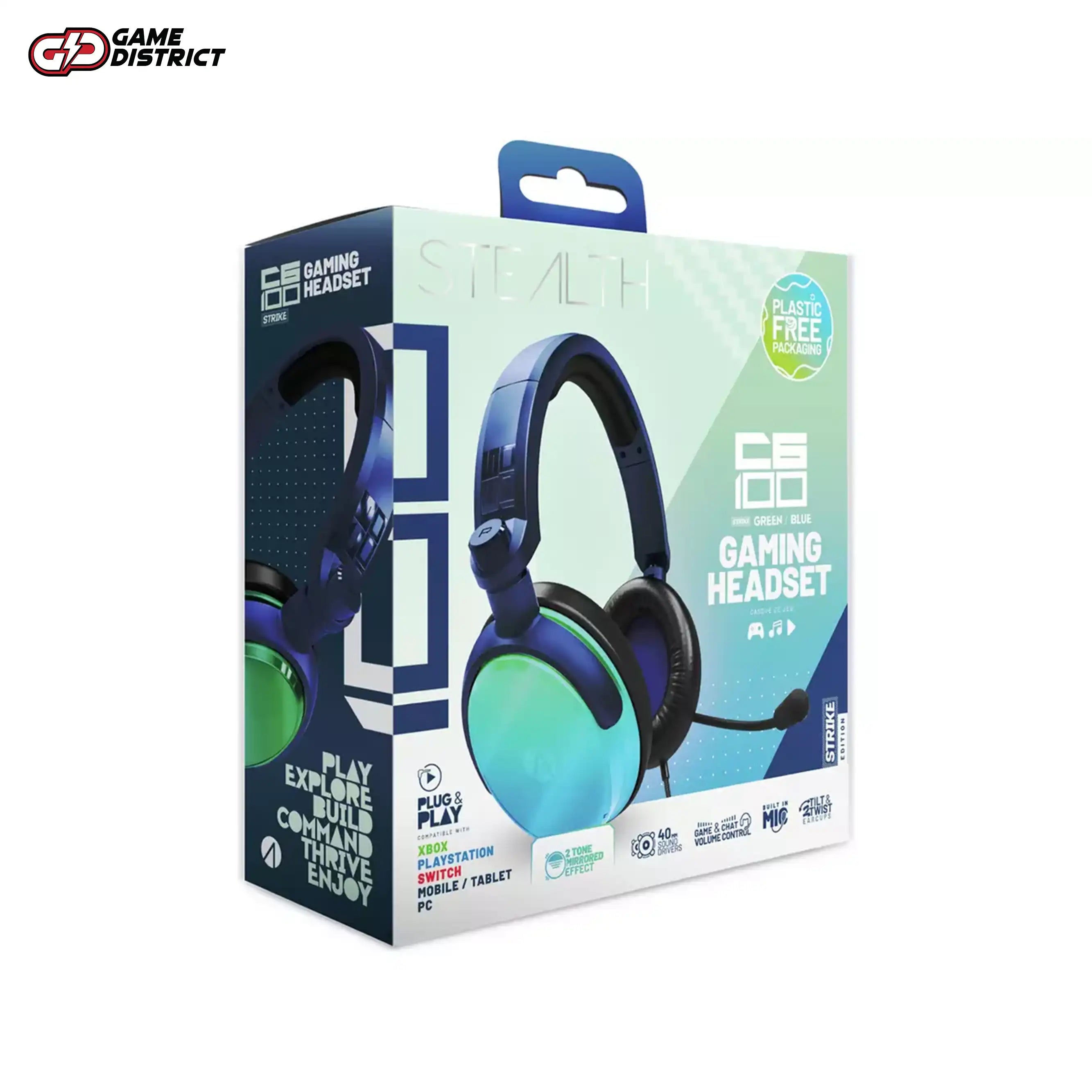 STEALTH C6-100 Gaming Headset Xbox, PS, Switch - Blue and Green