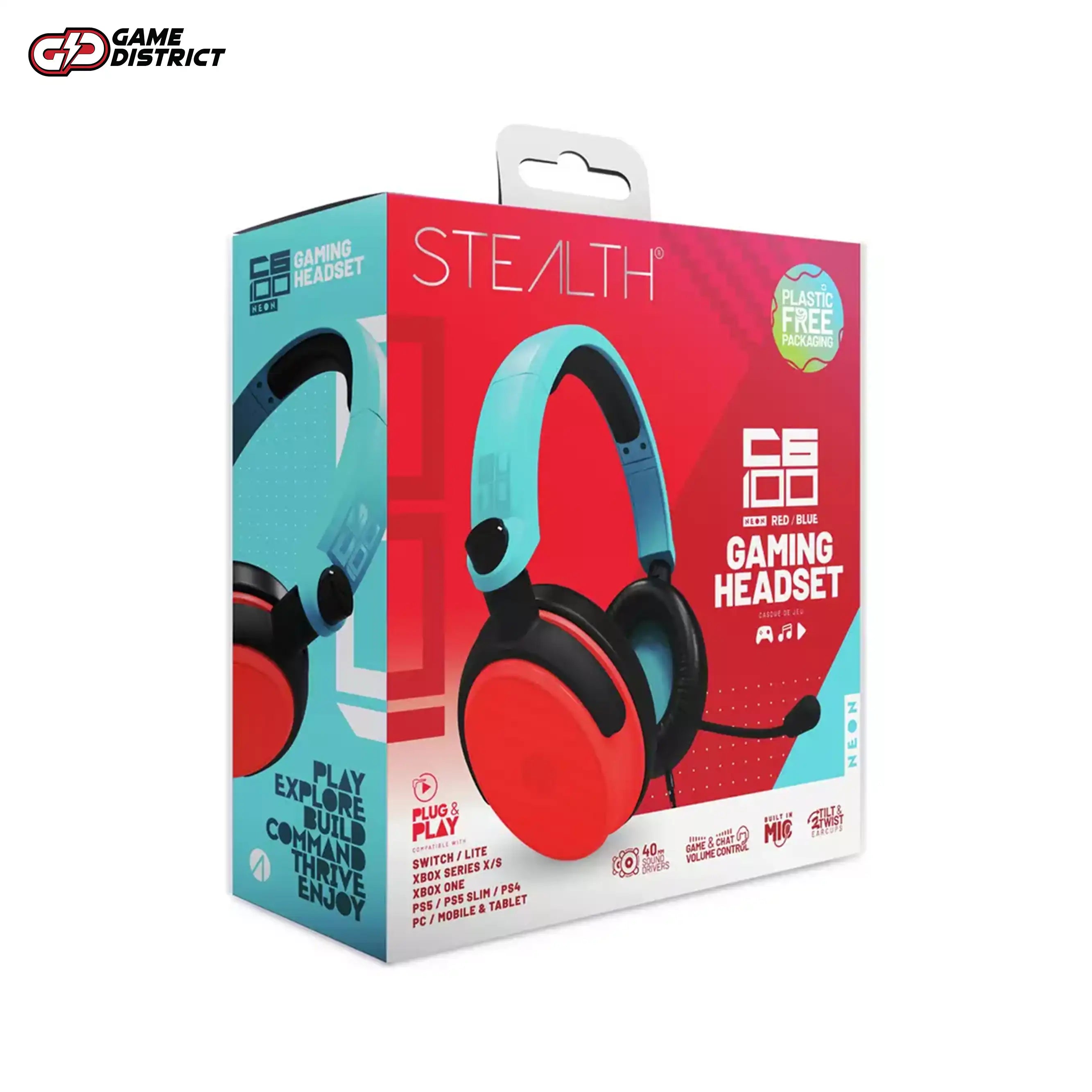 STEALTH C6-100 Gaming Headset Xbox, PS, Switch - Blue and Red
