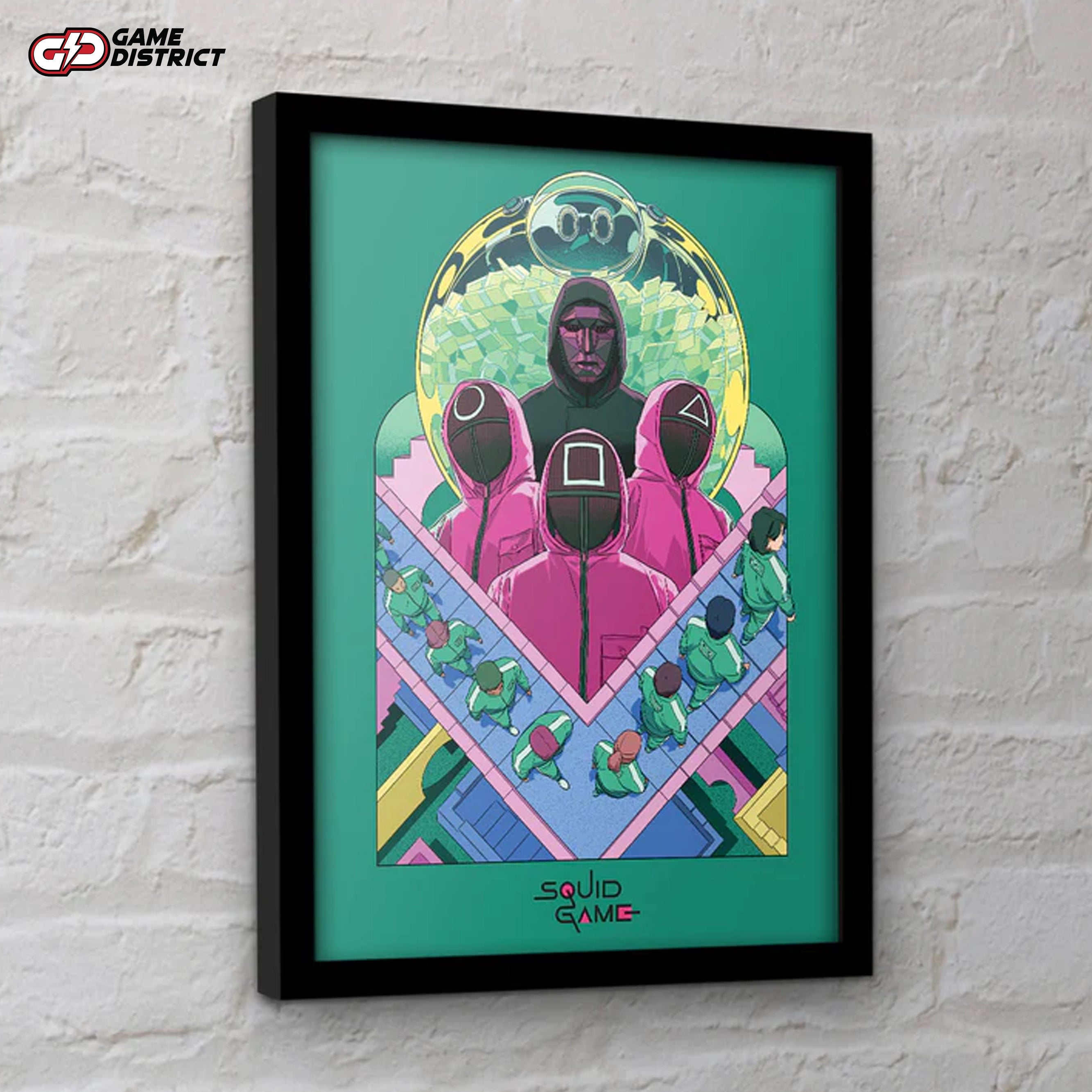 "Framed collector print featuring Namon from Squid Game 2, showcasing bold artwork."
"Close-up of Squid Game 2 Namon collector print with a high-quality, durable frame."
"Namon collector print from Squid Game 2 displayed in a modern living room."
"Premium framed Squid Game 2 Namon artwork ready to hang for fans and collectors."