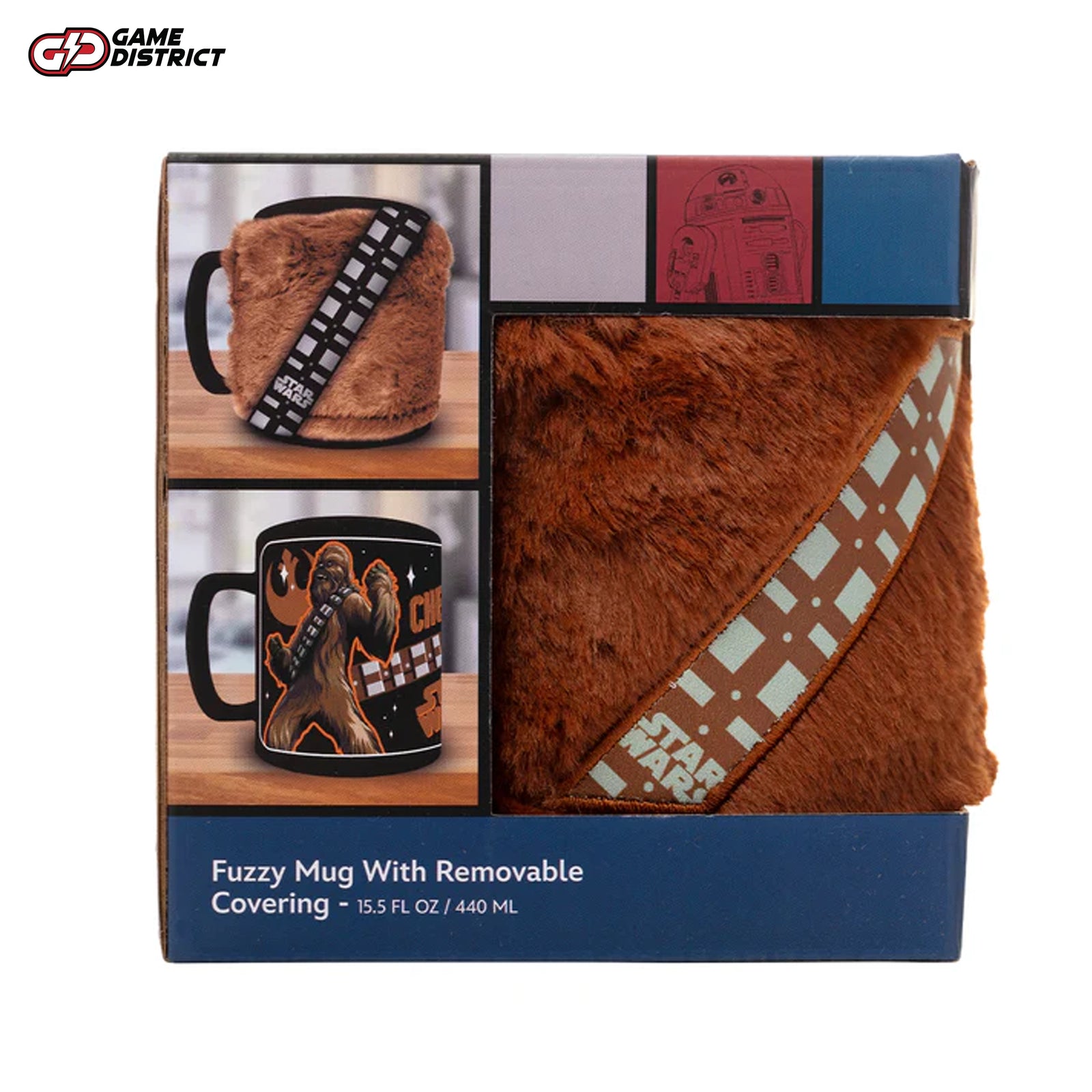 Star Wars (Chewbacca) Fuzzy Mug – 450ml officially licensed ceramic mug with a removable fuzzy cozy, featuring detailed Chewbacca artwork, ideal for Star Wars fans and collectors.