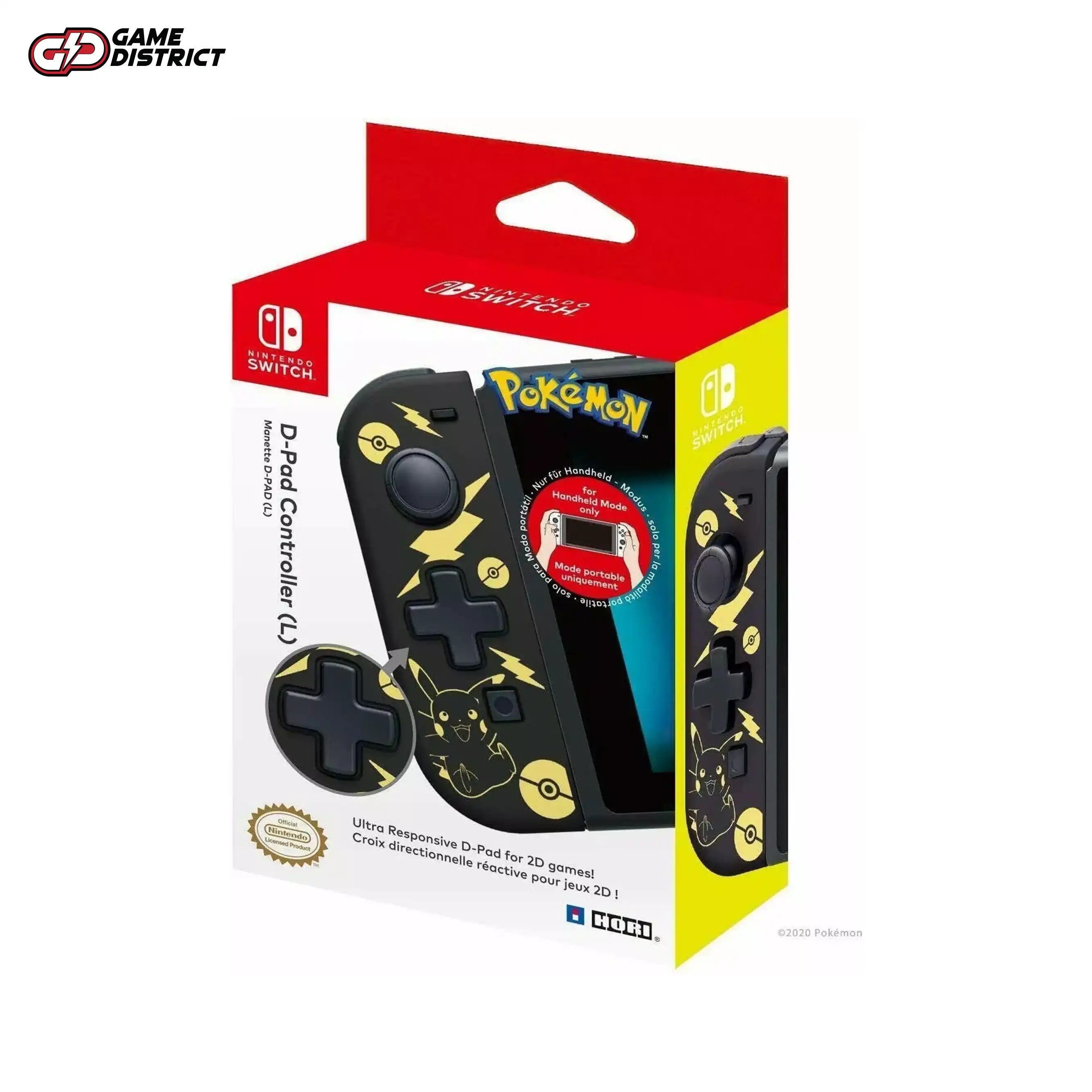 Switch Controller Hori Joy-Con - Left Pikachu Pokemon New *Not Wireless
