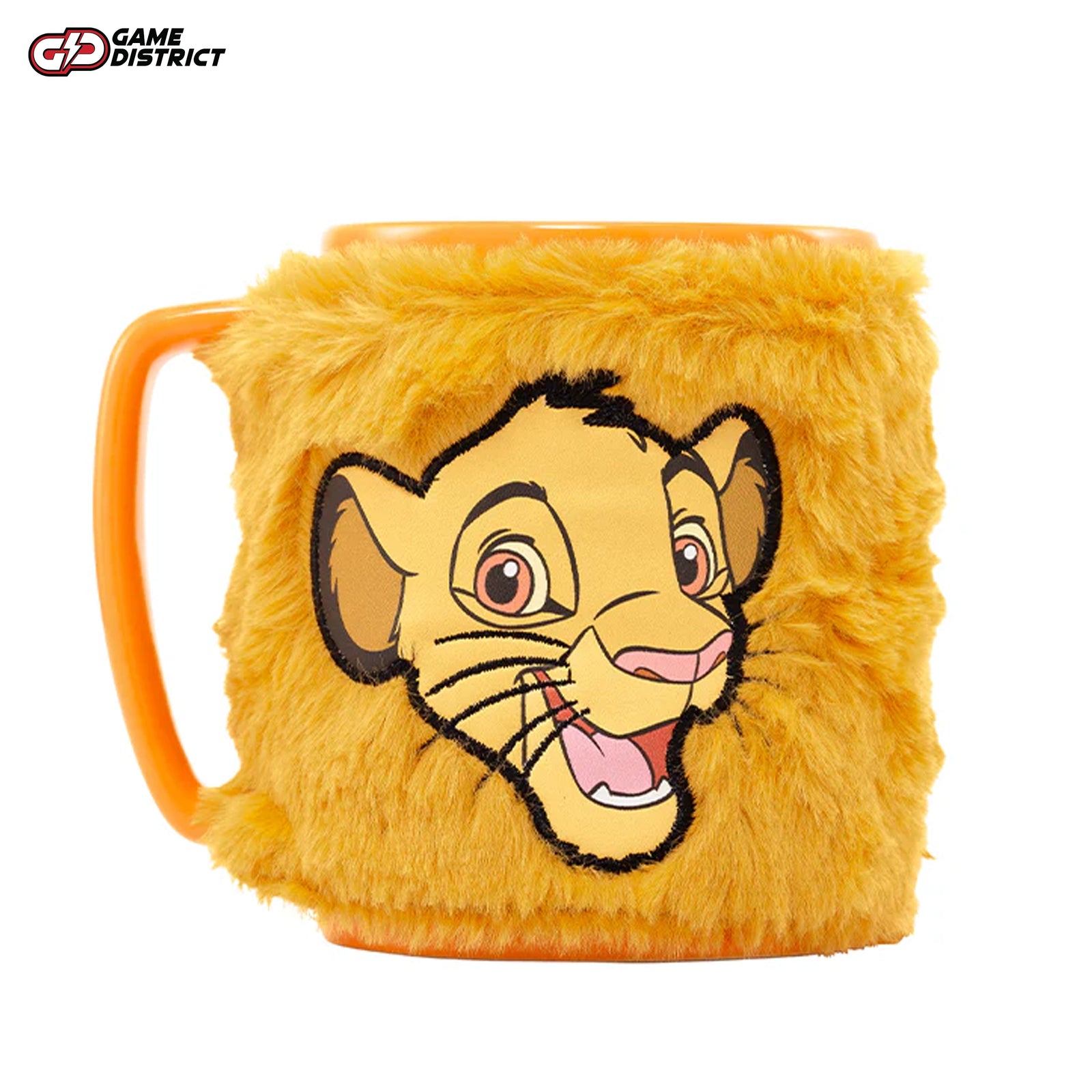 The Lion King (Simba Smiling Face) Fuzzy Mug – 450ml officially licensed ceramic mug with a removable fuzzy cozy wrap, featuring Simba’s cheerful expression, perfect for Disney fans and collectors.