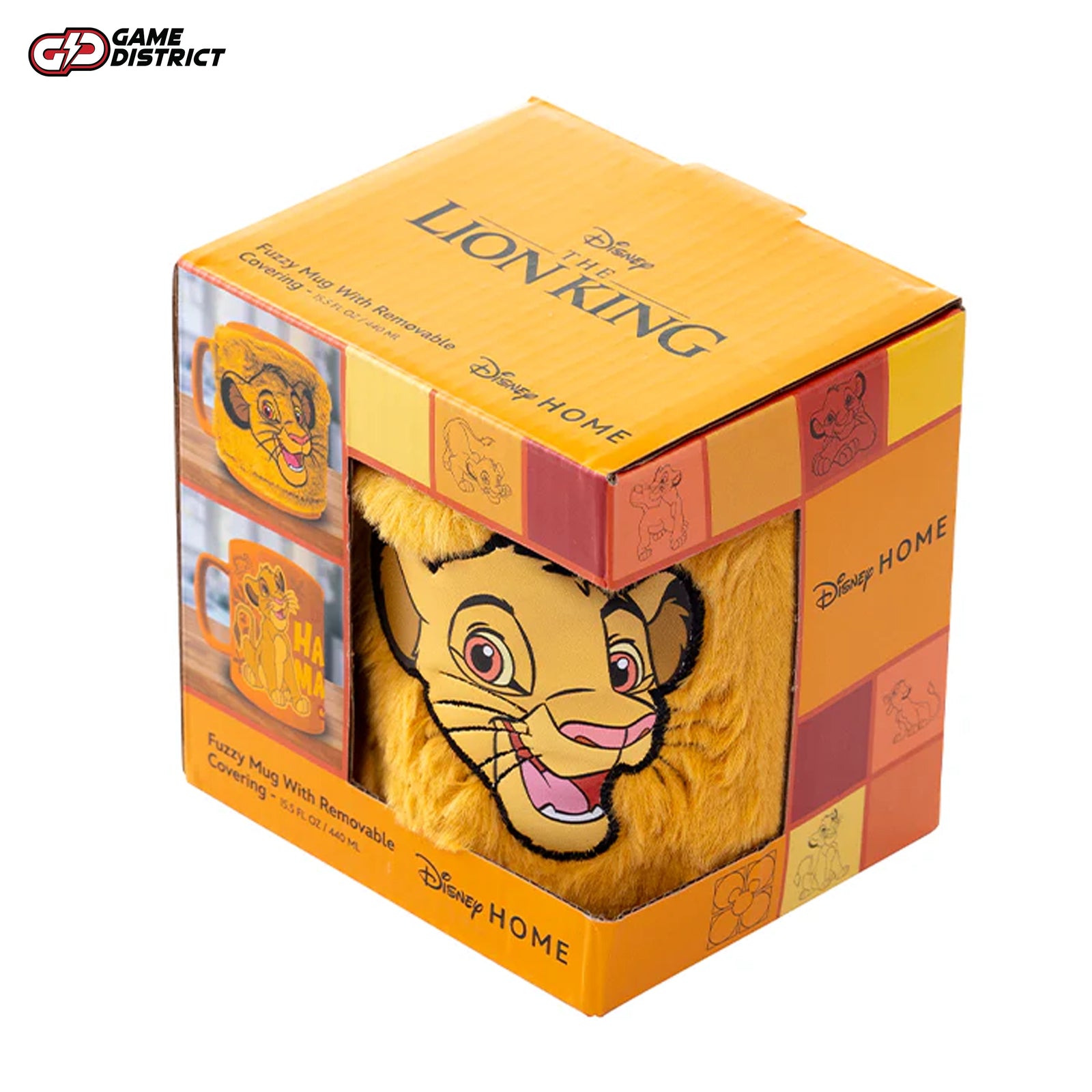 The Lion King (Simba Smiling Face) Fuzzy Mug – 450ml officially licensed ceramic mug with a removable fuzzy cozy wrap, featuring Simba’s cheerful expression, perfect for Disney fans and collectors.