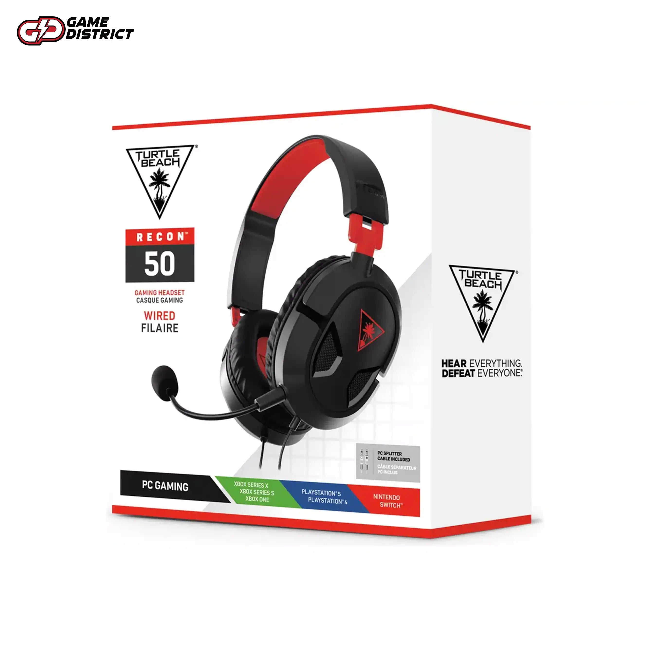 Turtle Beach Recon 50 PC, PS5, PS4, Xbox, Switch PC Headset Black and Red