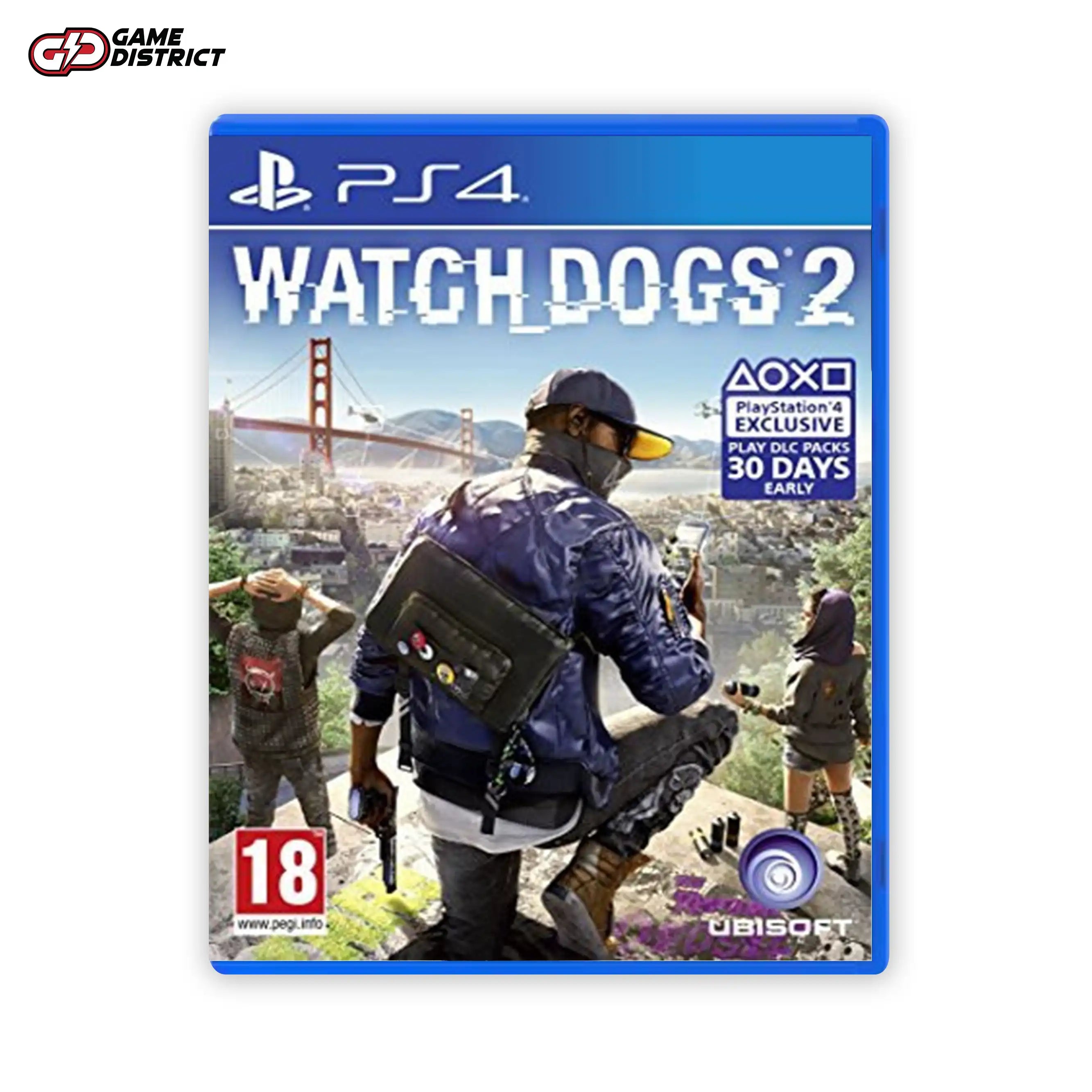 WATCH DOGS 2 PS4 Game Cover DVD Buy Online Mockup Used