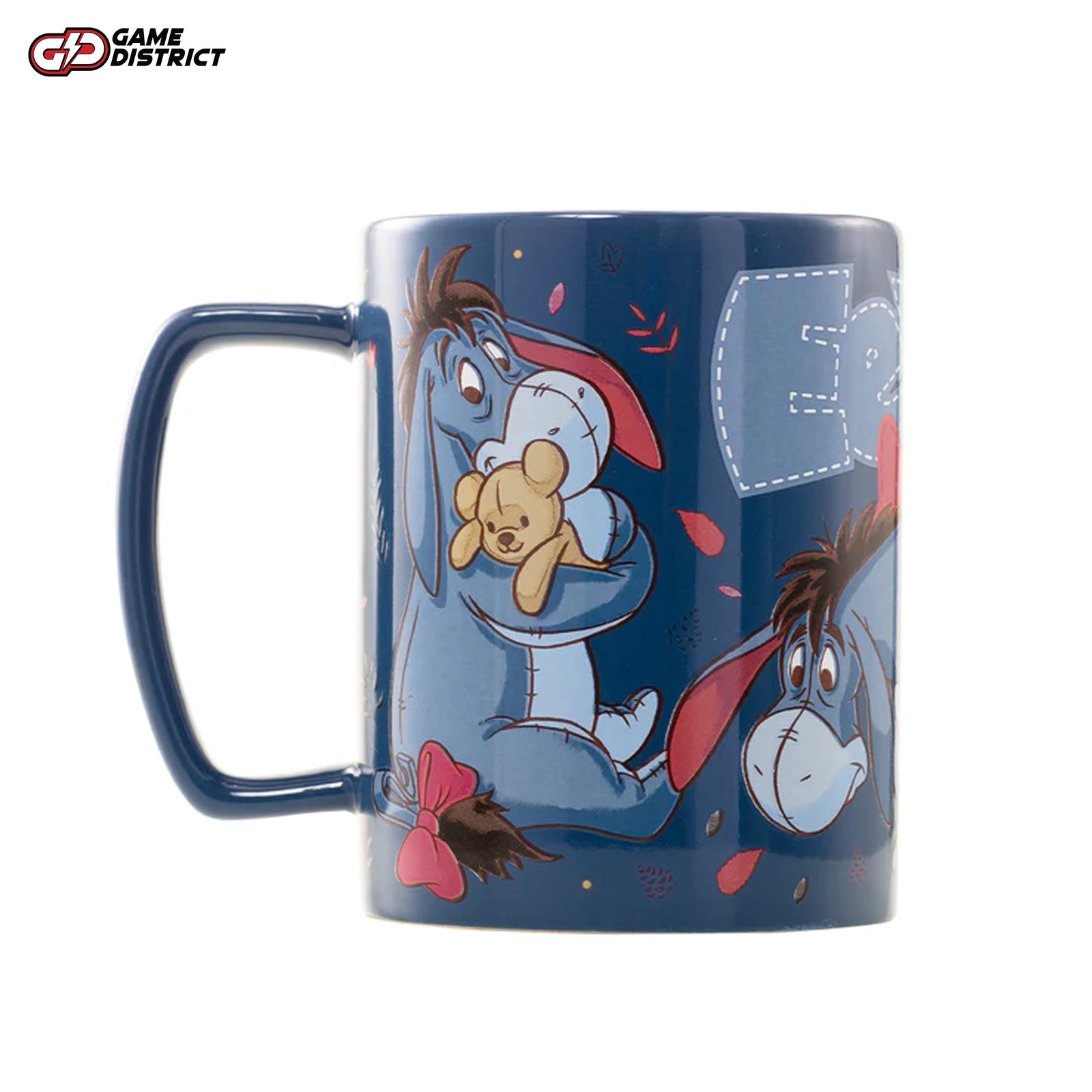 Winnie the Pooh (Eeyore) 450ml fuzzy mug with a removable cozy cover, featuring Eeyore artwork, perfect for Disney fans and collectors.