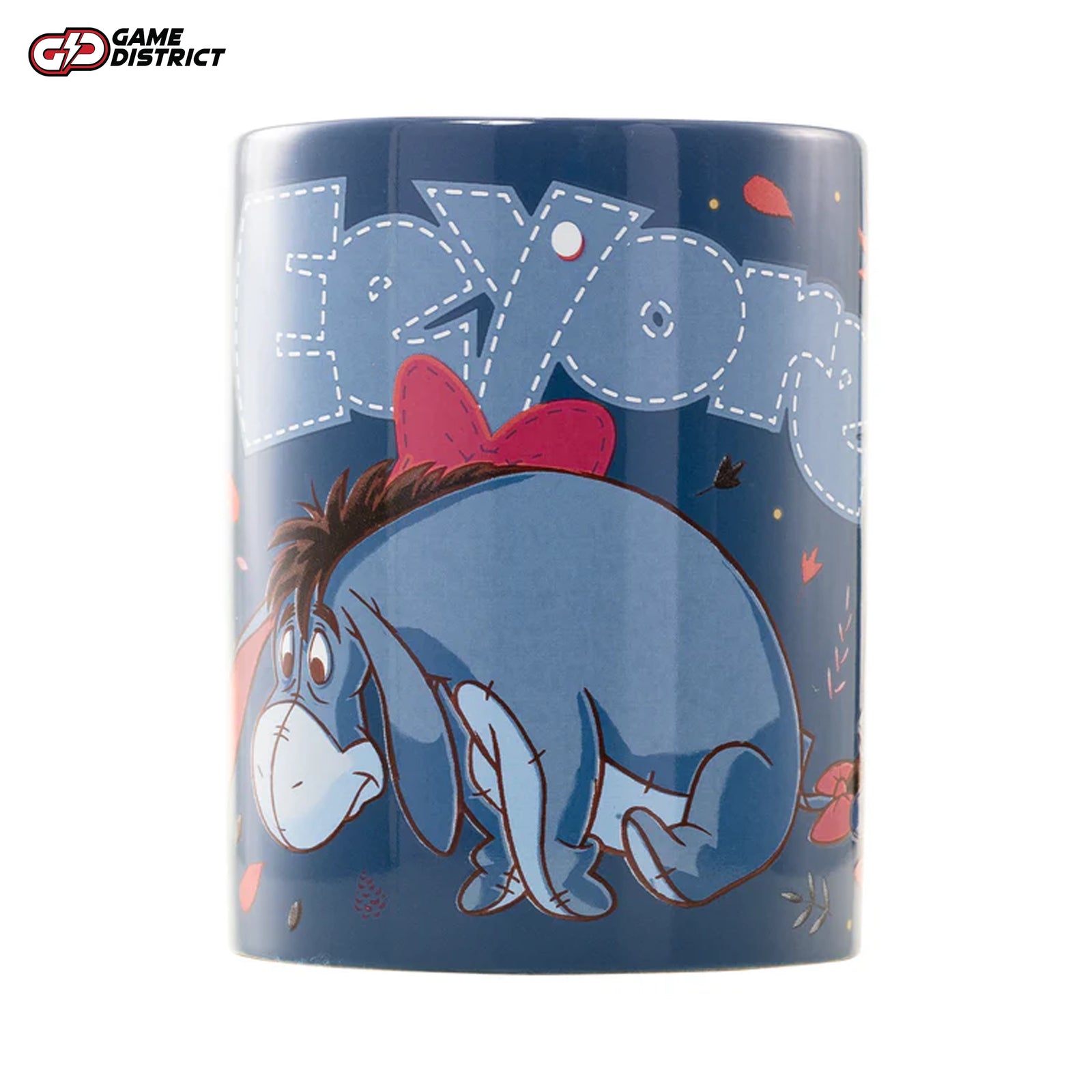 Winnie the Pooh (Eeyore) 450ml fuzzy mug with a removable cozy cover, featuring Eeyore artwork, perfect for Disney fans and collectors.